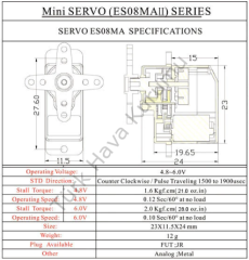 Emax ES08MA II Metal Dişli Mikro Servo 12g (Orjinal)