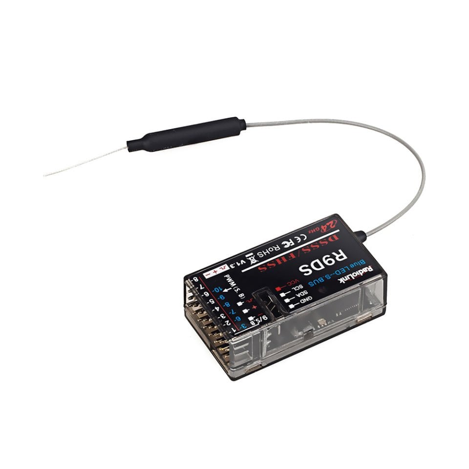 Radiolink AT9S Pro GRAY - 2.4G 12 Kanal DSSS FHSS Kumanda ve 9 Kanal R9DS Alıcı